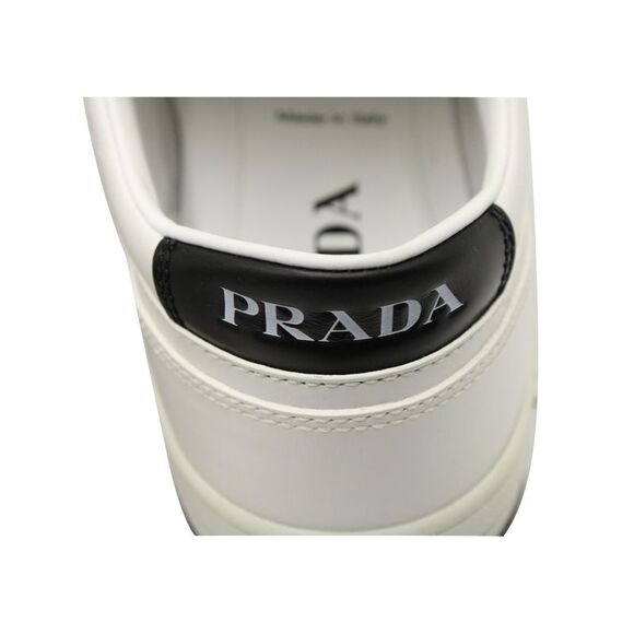 Prada Downtown Perforated Sneakers in White Leather - Picture 10 of 10